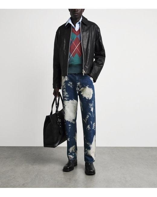 Vivienne Westwood Blue Wool-Cotton Argyle Sweater Vest for men