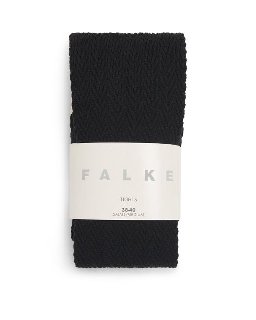 Falke Black Virgin Wool-Blend Fable Estate Tights