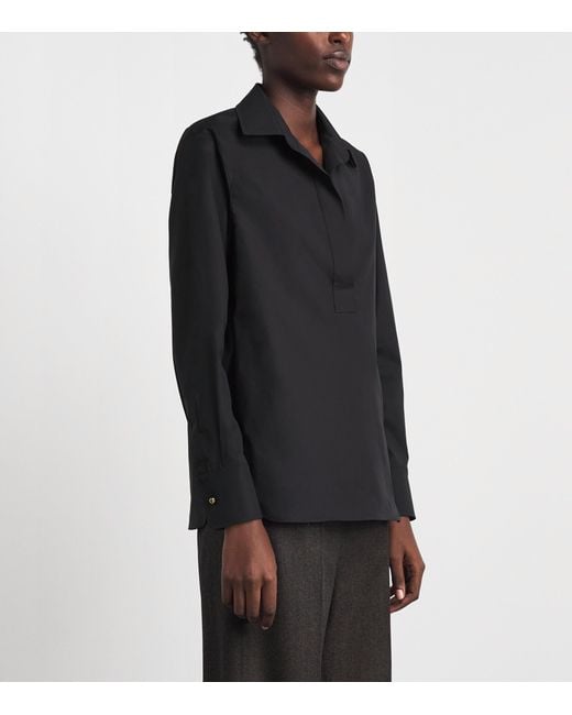 Max Mara Blue Stretch-Cotton Polo Shirt
