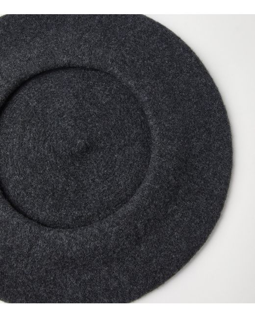 Brunello Cucinelli Black Wool Beret