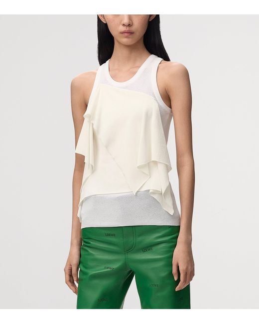 Loewe White Asymmetric Panel Tank Top