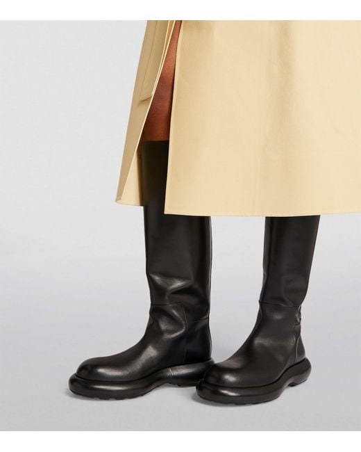 Jil Sander Black Leather Knee-high Boots