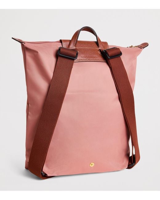 Longchamp Pink Medium Le Pliage Original Backpack