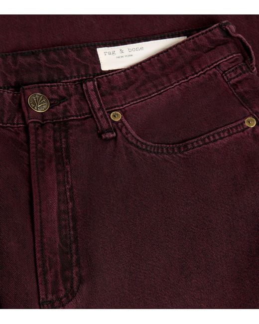 Rag & Bone Purple Logan Mid-Rise Wide Jeans