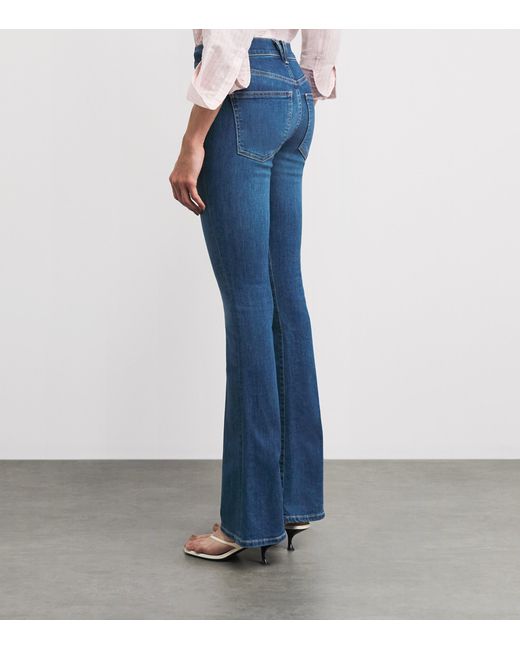 Veronica Beard Blue Beverly High-Rise Flared Jeans