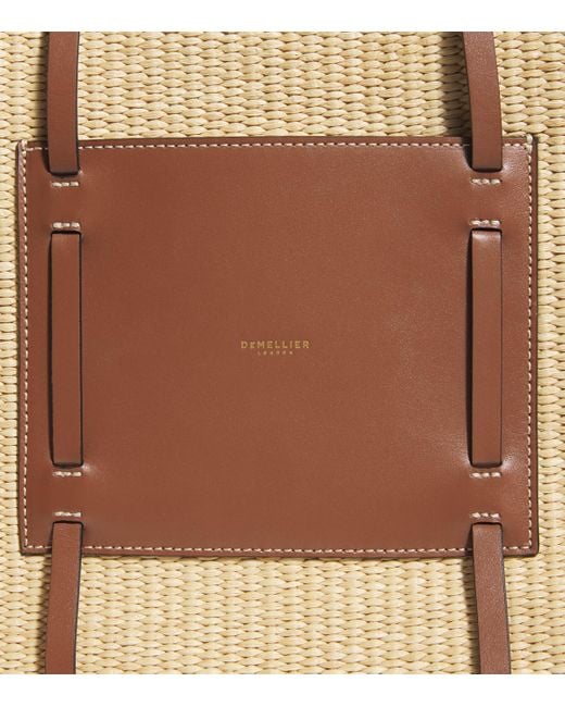 DeMellier London Natural Raffia-Leather Capri Tote Bag