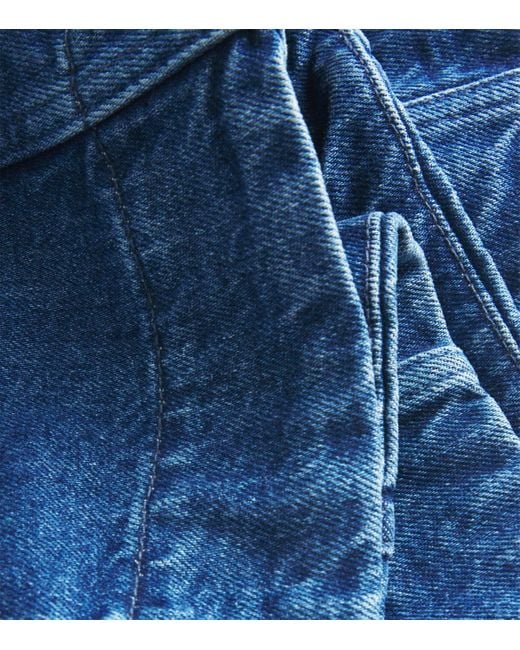 Maje Blue Denim Flared Mini Dress
