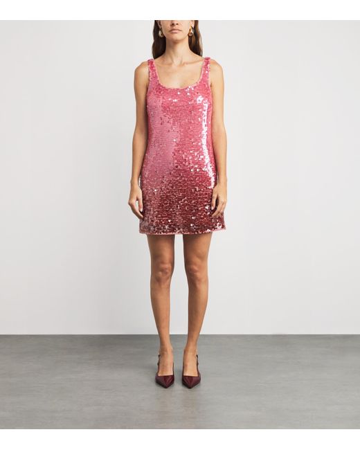 Jonathan Simkhai Red Sequinned Alayna Mini Dress