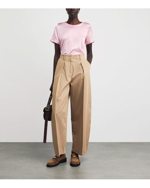 Maje Pink Silk T-Shirt Blouse