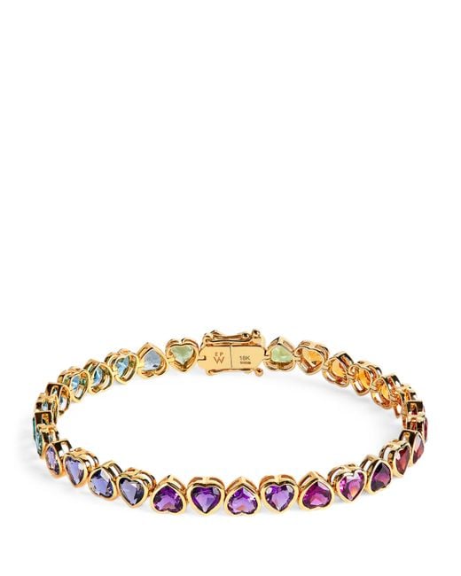 Emily P. Wheeler Brown And Multi-Gemstone I Heart Bracelet