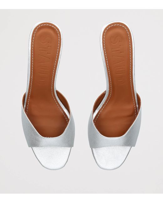 Staud Metallic Leather Brigitte Heeled Mules 60