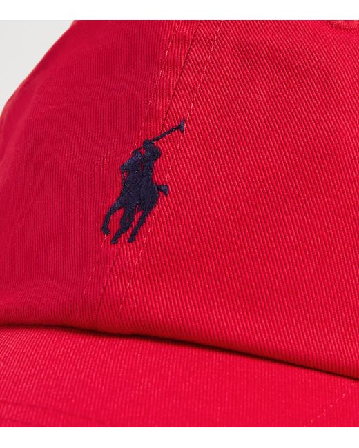 Polo Ralph Lauren Red Cotton Polo Pony Baseball Cap