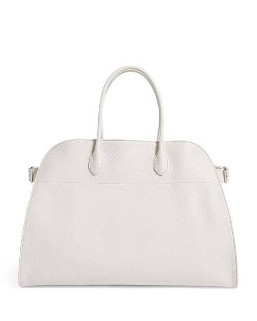 The Row Leather Margaux 17 Tophandle Bag in White Lyst