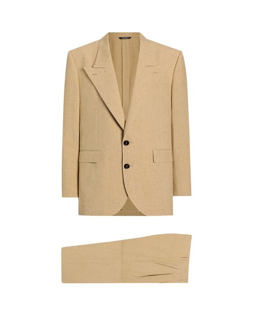 Dolce & Gabbana Natural Linen-Silk Blend 2-Piece Suit for men