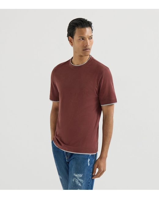 Brunello Cucinelli Cotton Faux-Layered T-Shirt for men