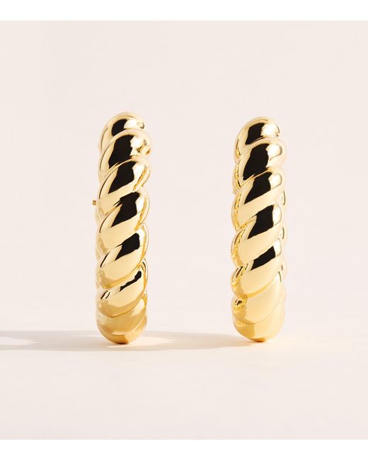 Eddie Borgo Metallic Plated Torsade Hoop Earrings