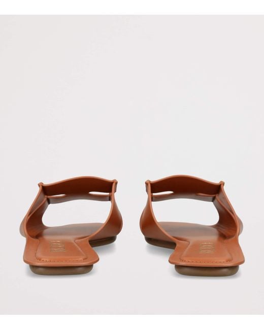 Rodo Brown Leather Sellier Flat Sandals