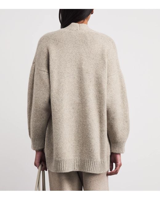 Johnstons White Cashmere-Cotton Bay Cardigan