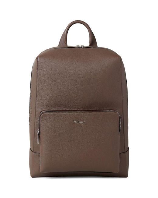 Mulberry Brown Leather Farringdon Backpack for men