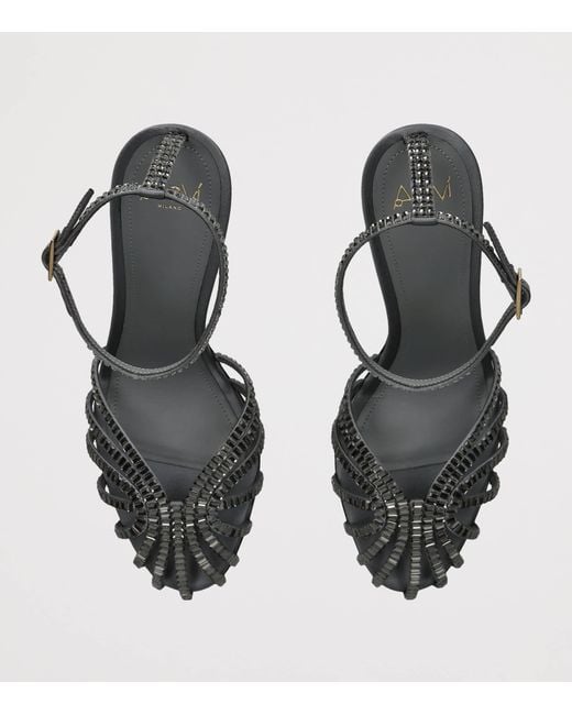 ALEVI Metallic Satin Penelope Xtal Heeled Sandals 95