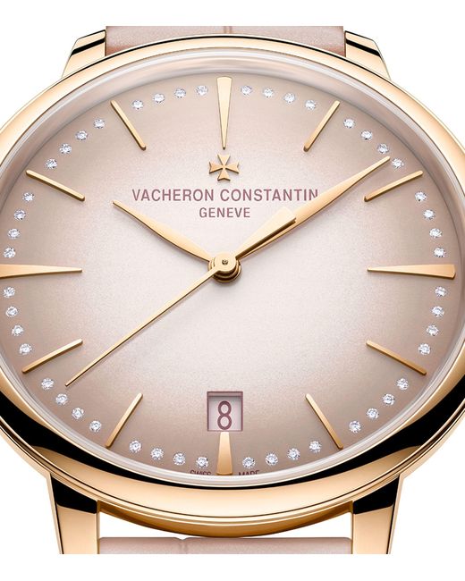 Vacheron Constantin Metallic Rose Gold And Diamond Patrimony Self-winding Watch 36.5mm