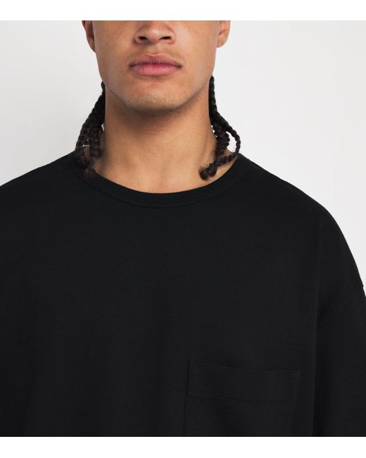 Lemaire Black Cotton-Linen Boxy T-Shirt for men