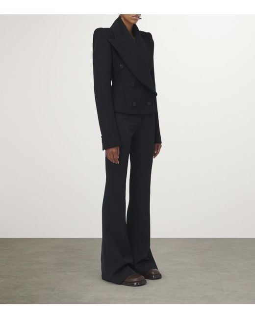 Alexander McQueen Black Wool-Cashmere Double-Breasted Blazer