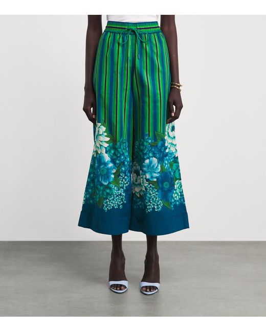 ALÉMAIS Green Organic Cotton Printed Margo Trousers