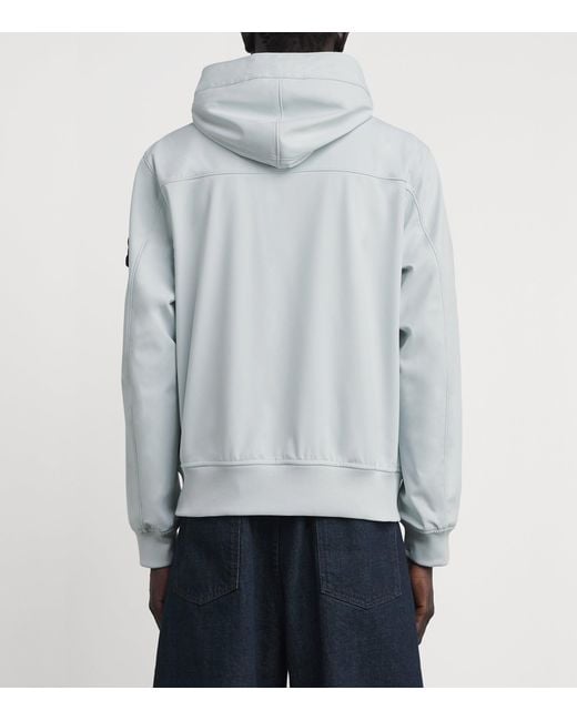 Stone Island Blue Softshell Hooded Parka for men