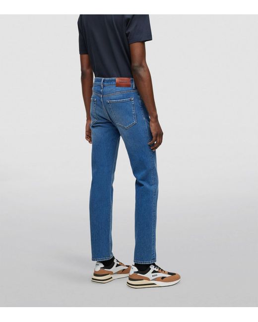Boss Blue Straight Jeans for men