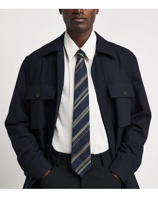 Paul Smith Blue Signature Stripe Tie for men