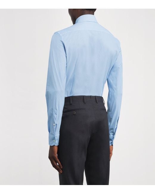 Corneliani Blue Patterned Formal Shirt for men
