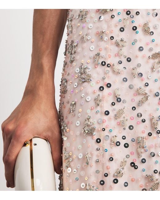 Jenny Packham Pink Embellished Orchid Maxi Dress