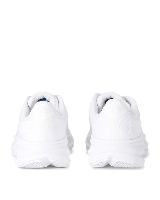 Hoka One One White Clifton 9 Running Sneakers