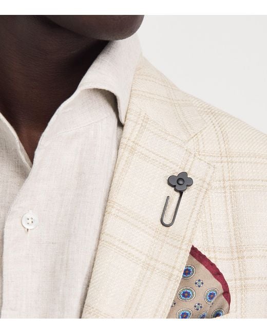 Lardini Natural Wool Check Blazer for men