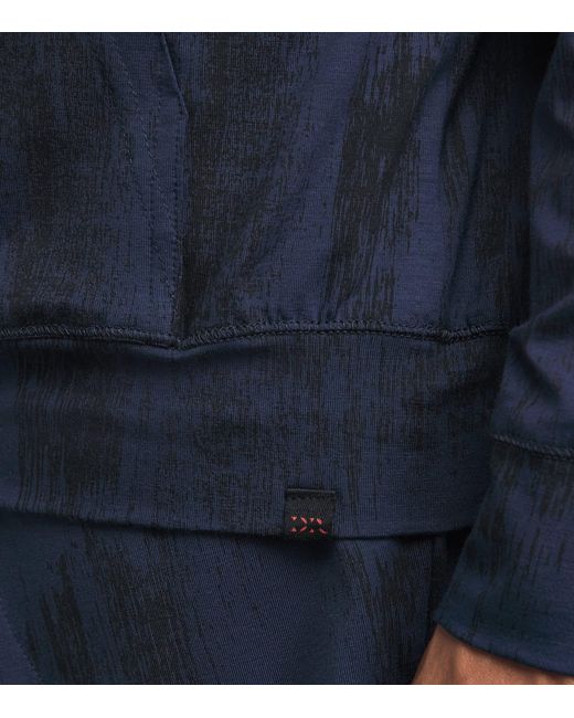 Derek Rose Blue Micro Modal Zip-Up Hoodie for men