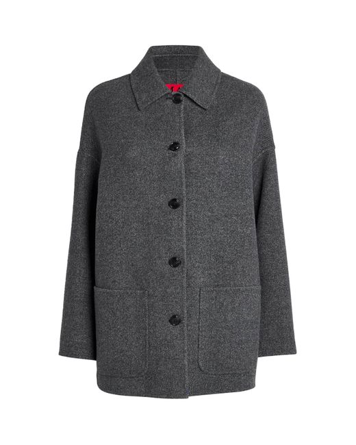 MAX&Co. Gray Virgin Wool Short Coat