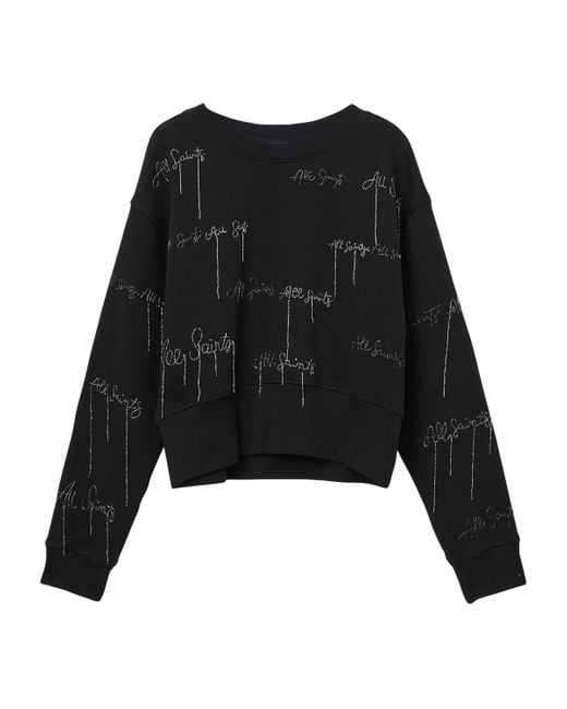 AllSaints Black Embellished Separo Sweatshirt