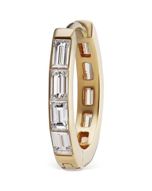 Maria Tash Metallic Invisible Set Baguette Diamond Eternity Hoop Earring