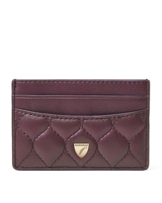 Aspinal Purple Leather Slim Card Holder