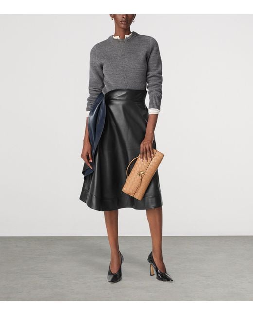 Bottega Veneta Brown Leather Andiamo Clutch Bag