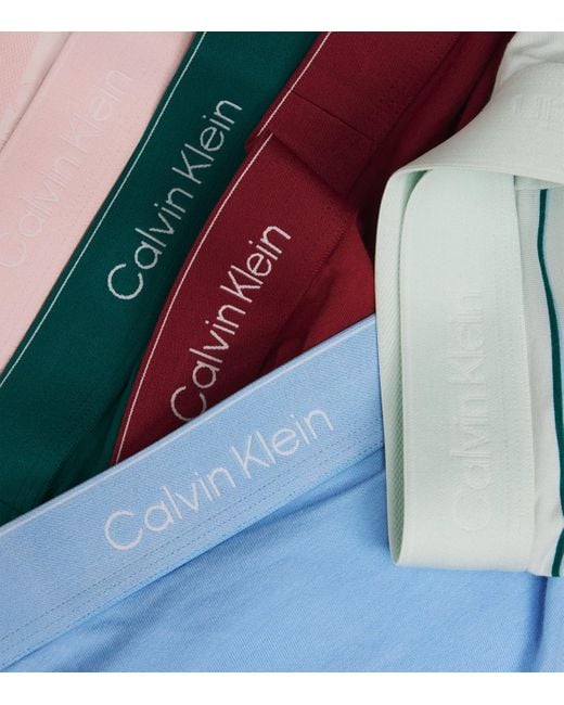 Calvin Klein Blue Stretch-Cotton Relaxed Trunks for men