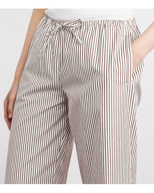 Suzie Kondi Gray Cotton Stripe Pan Trousers