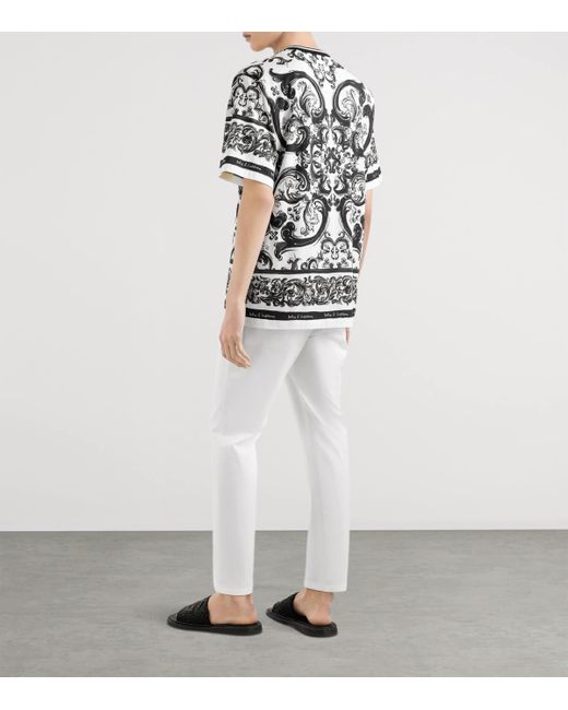 Dolce & Gabbana Black 'Maiolica' Print T-Shirt for men