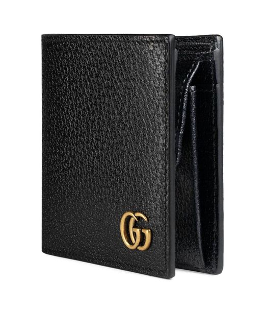 Gucci Black Leather Gg Marmont Coin Wallet for men