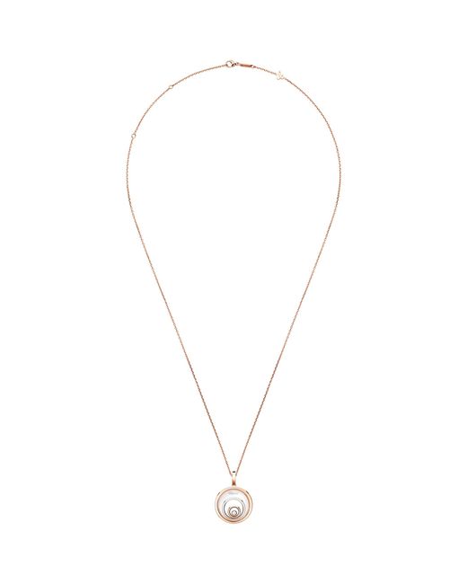 Chopard Metallic Rose And Diamond Happy Spirit Necklace