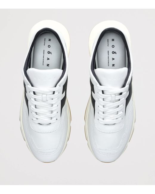 Hogan White Leather Hyperlight Sneakers for men