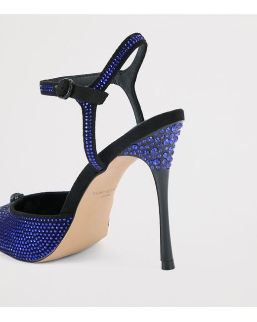 Kurt Geiger Blue Embellished Ankle Strap Heels 105