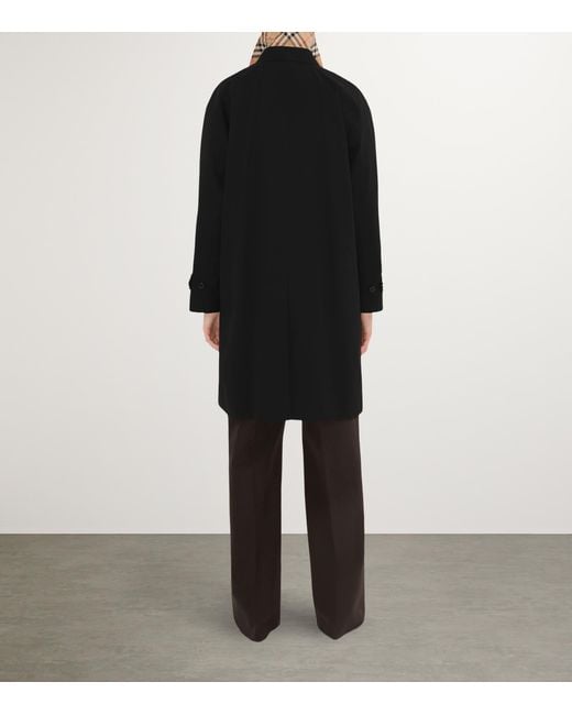 Burberry Black Gabardine Camden Car Coat