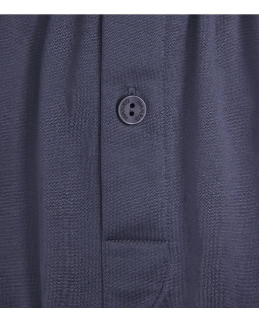 Hanro Blue Cotton Boxer Shorts for men